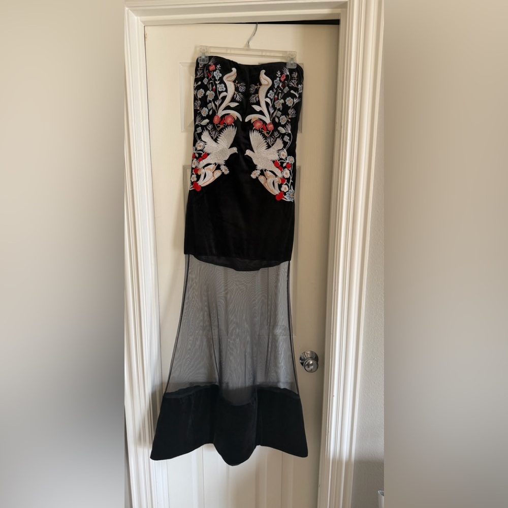 Vici Black High Low Dress with Embroidered Accents